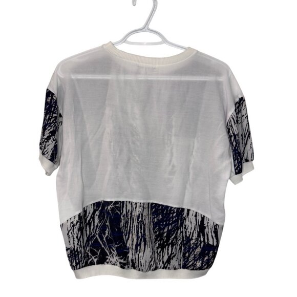 Zara black and white abstract print top size S - Picture 3 of 4